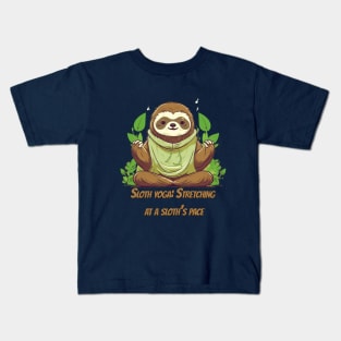Adorable Sloth Yoga T-Shirt Design for Relaxation Kids T-Shirt